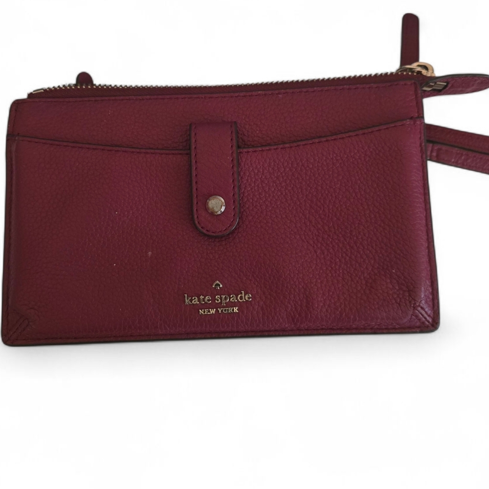 Kate Spade New York Alegra Larchmont Ave Crossbody Bag – Pebbled Leather – Berry - Picture 2 of 8